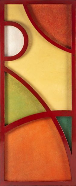 null Contemporary work
Two rectangular panels in red lacquered wood decorated with...