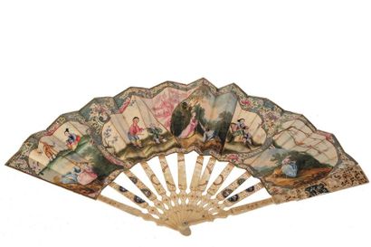 null Between Asia and Europe, circa 1770-1780
Folded fan, sheet of skin painted in...