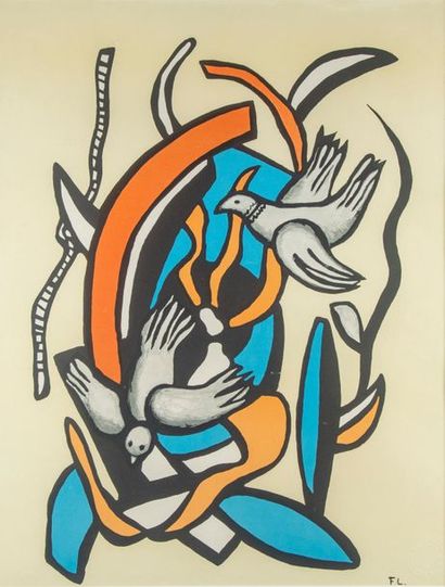 Fernand Leger Fernand LEGER (1881-1955) (after)
Composition with two doves. Circa...