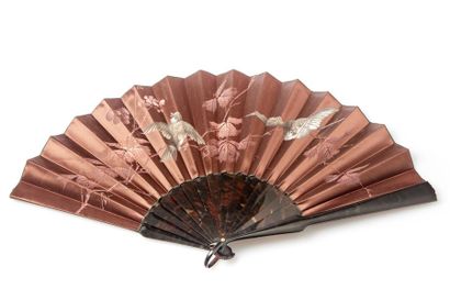 null Two fans, 19th century
-the first, a silk leaf painted with gouache, followed...