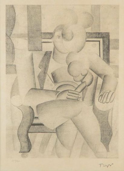 Fernand Leger Fernand LEGER (1881-1955) (d'après)
L'Homme au cigare. Vers 1970. 
Lithographie...