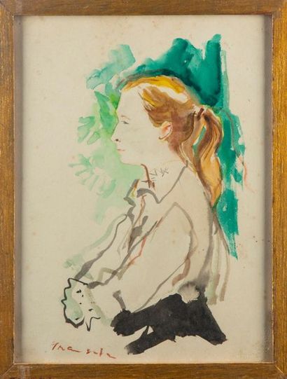 GRAU-SALA Emilio GRAU-SALA (1911-1975)
Portrait of a woman
Watercolour on arch paper...