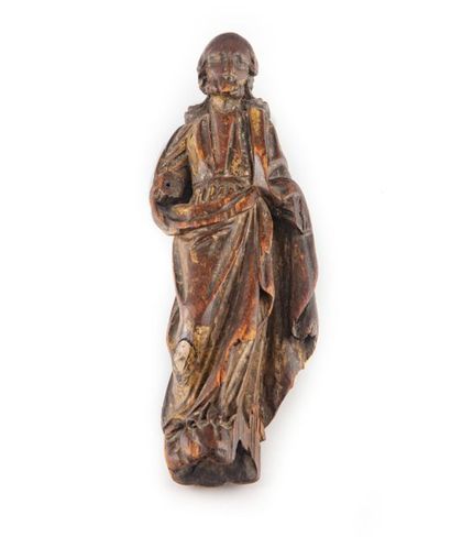 Statuette de Christ ou de Saint en bois sculpté...