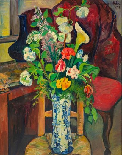 Suzanne VALADON Suzanne VALADON (1865-1938)
Vase of flowers on a chair, 1927
Oil...
