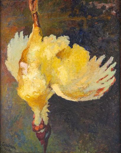 COUCHAUX Marcel COUCHAUX (1877-1939)
Chicken hanging by its legs, 1926
Oil on canvas...