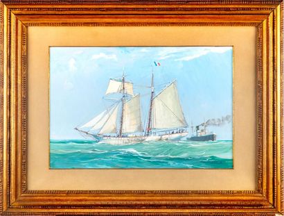 Roger CHAPELET Roger CHAPELET (1903 - 1995)
Sailboat and cargo
Watercolour
Signed...