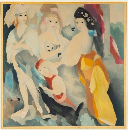 MARIE LAURENCIN Marie LAURENCIN (1883-1956) (after)
Young girls with a page and a...