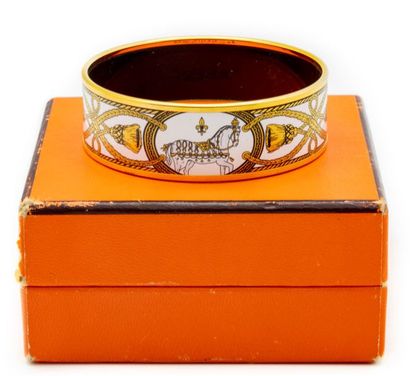 HERMES HERMES - Paris
Rigid bracelet 'Grand Apparat' in gilded metal and enamelled...
