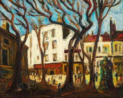 Pierre DUMONT Pierre DUMONT (1884-1936)
Place du Tertre animated
Oil on canvas signed...