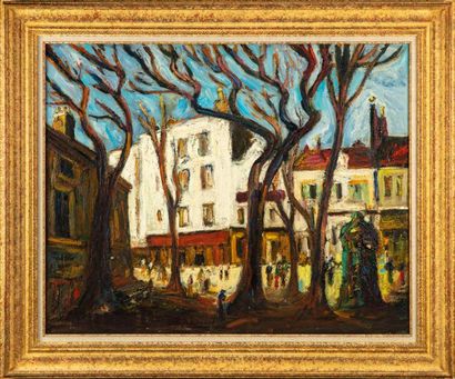 Pierre DUMONT Pierre DUMONT (1884-1936)
Place du Tertre animated
Oil on canvas signed...