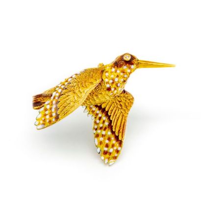 null MELLERIO circa 1960
Bodice clip representing a woodcock with outstretched wings,...