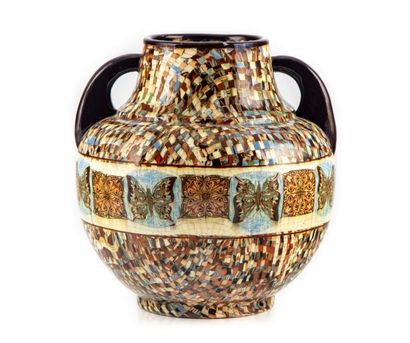 GERBINO Vallauris GERBINO - VALLAURIS
Vase à panse ovoïde en céramique à décor de...