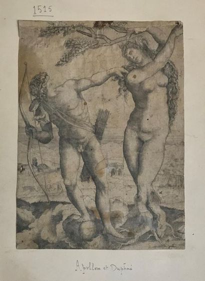 VENEZIANO D'après Agostino VENEZIANO (1490-1540)
Apollon et Daphné 1515
Gravure sur...