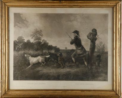 null ENGLISH SCHOOL XIXth
Duck hunting
Pheasant hunting
Pair of black and white engravings...