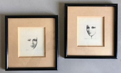 CATOLO CATOLO - XXth
Woman's face
Two drawings
Signed lower left
10 x 9 cm
Frame...