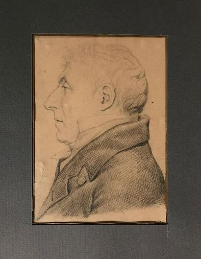 null ÉCOLE FRANCAISE vers 1830
Portrait d'homme de profil
Dessin au crayon (en feuille)
18...