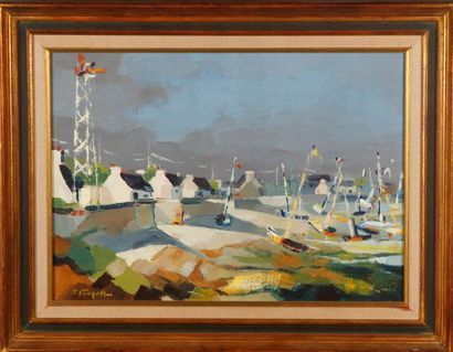 null J.P. FAUNETTE - XXth
Paysage de Bretagne
Oil on canvas
Signed lower left
33...
