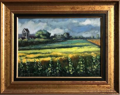 null Jacques CHENE - XXth
Landscape at the bell tower
Oil on canvas
Signed lower...