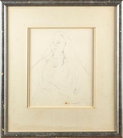 null Charlotte DORA-IBELS - XXth
Portrait of a woman
Pencil drawing 
Signed lower...