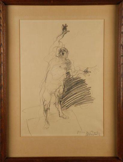 WEISBUCH Claude WEISBUCH (1927 - 2014)
Standing man "Le cri"
Pencil drawing
50 x...
