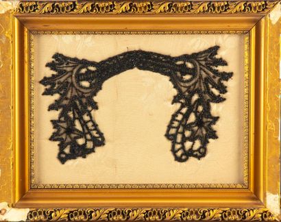 null Lace necklace embroidered with jet beads, probably Norman work
Framed
33 x 27...