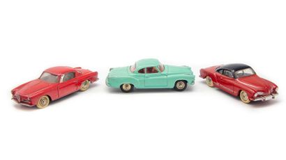 DINKY TOYS DTF 1/43 - Set of 3 vehicles : an Alfa Romeo coupe ref 24J in working...