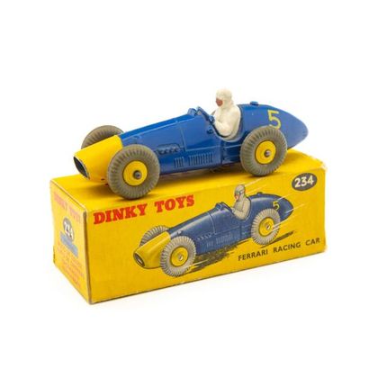 DINKY TOYS DTGB 1/43
Ferrari Racing Car ref. 234 dark blue with yellow nose, carries...