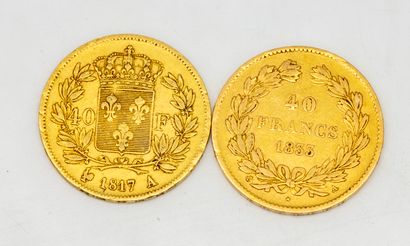 null Deux pièces de 40 francs or Louis XVIII

1817 - 1833