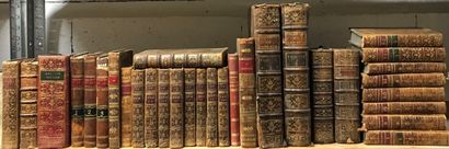null Ensemble de livres des XVIIIe et début XIXe dont : Oeuvres de Rousseau - Dictionnaire...