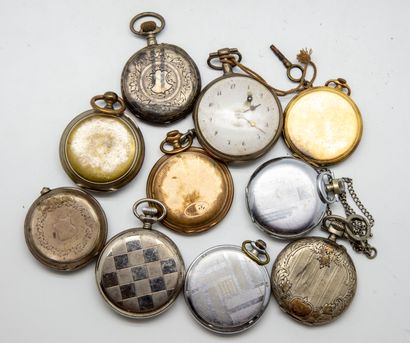 null Lot de 10 montres à gousset 

(En l'état, accidents, usures)