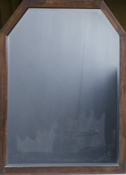 null Grand miroir bizauté à cadre en bois à pans coupés

H: 130 cm L: 108