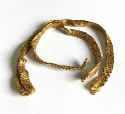 null Elément de bracelet en or jaune à mailles tressées souples ( cassé - vendu en...
