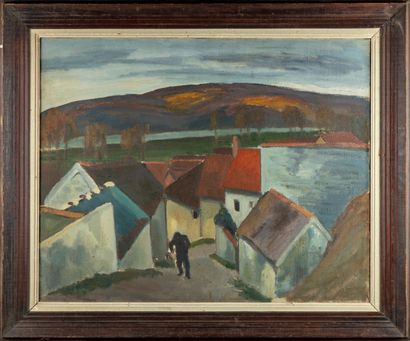 BORDES Léonard BORDES (1898-1969), attributed to 

Village on the Seine

Oil on canvas...