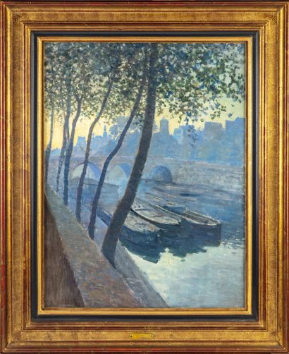 HENRI VIGNET Henri VIGNET (1857-1920)

Quai de la Seine à Paris

Huile sur toile,...