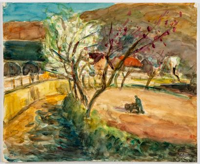 BORDES Leonard BORDES(1898-1969)

Set of five watercolors

Landscapes, village square

Signed...