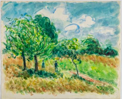 BORDES Léonard BORDES(1898-1969)

Ensemble de cinq aquarelles

Paysages, place de...