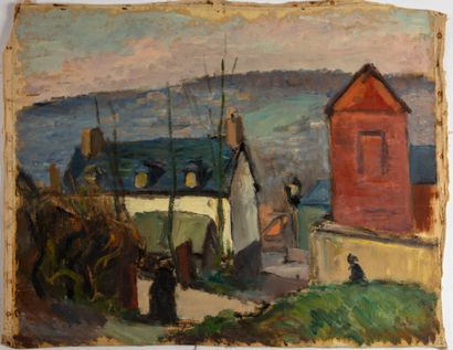 BORDES Léonard BORDES (1898-1969) 
Ensemble de 6 huiles sur toiles 
Paysages 
53...