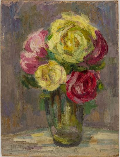 LE MOUTON Aline LE MOUTON (1892-1971)

Bouquet de rose

Huile sur carton, signée...