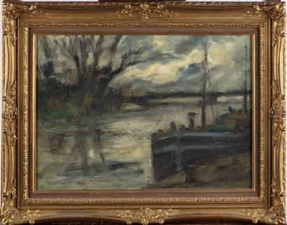 VAUMOUSSE Maurice VAUMOUSSE (1876-1961) Attributed to , 

Heavy weather on the Seine,...