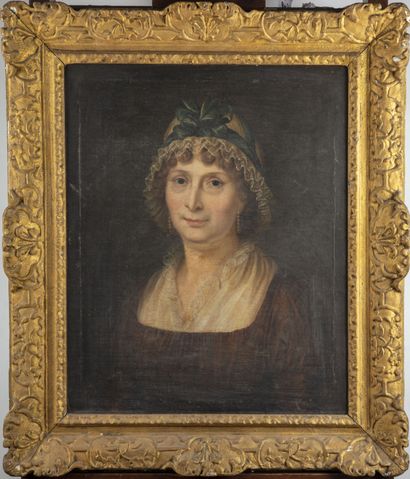 ECOLE FRANCAISE FRENCH SCHOOL of the 19th century

Portrait of a woman with a red...