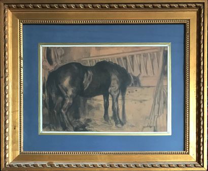 ECOLE FRANCAISE 19th century FRENCH SCHOOL

Horse at the Stable

Drawing in ink

22...