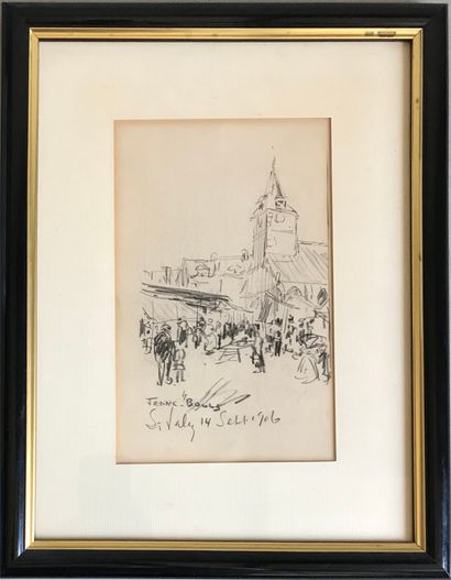 FRANK BOGGS Frank BOGGS (1855 -1926)

Saint Valery 

Charcoal drawing on paper

Signed,...