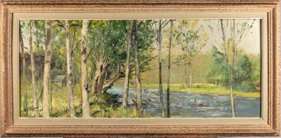 AUGUSTE JEAN CLAIRE Auguste Jean CLAIRE (1881-1970)

Edge of a river

Oil on canvas,...