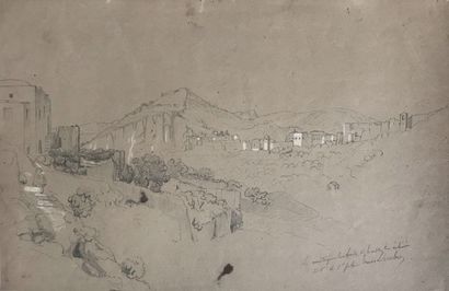 ECOLE FRANCAISE FRENCH SCHOOL - 19th century

Hilly landscape with villages

Pencil...