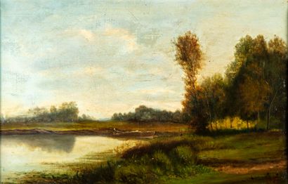 ECOLE FRANCAISE FRENCH SCHOOL of the XXth century

The countryside by the pond

Oil...