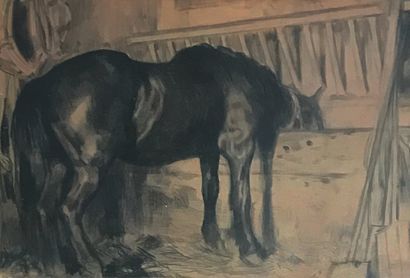 ECOLE FRANCAISE 19th century FRENCH SCHOOL

Horse at the Stable

Drawing in ink

22...