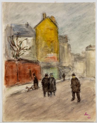 BORDES Léonard BORDES (1898-1969)

La guinguette en bord de Seine

Paysage de Rue

Aquarelle...