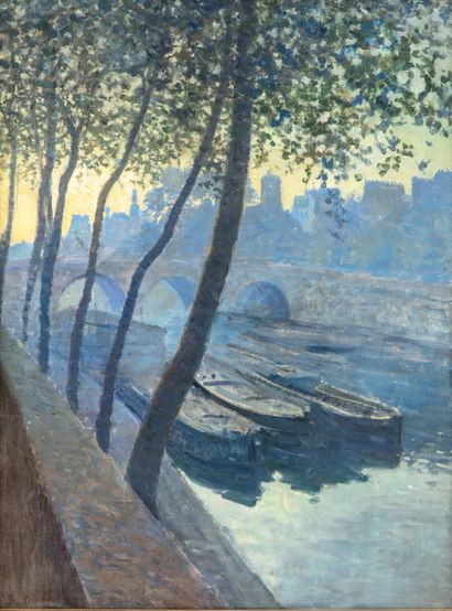 HENRI VIGNET Henri VIGNET (1857-1920)

Quai de la Seine in Paris

Oil on canvas,...