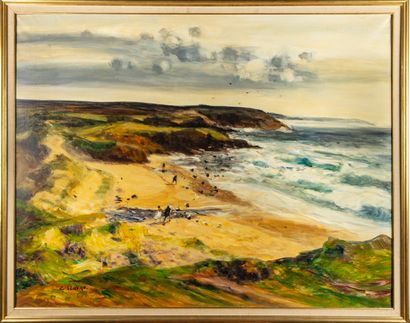 SEBIRE Gaston SEBIRE (1920 - 2001)

Walk on the beach in rough weather

Oil on canvas

114...