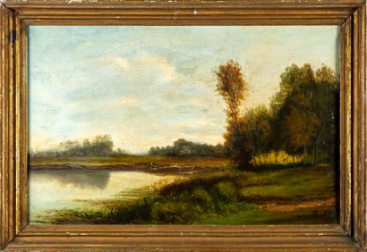 ECOLE FRANCAISE FRENCH SCHOOL of the XXth century

The countryside by the pond

Oil...